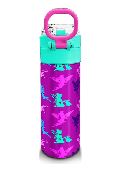 Coral High Kids Pembe Su Yeşili Peri Desenli Pipetli Ve Direkt İçim Çelik Termos 500 Ml 31900 Su Yeşili - Pembe