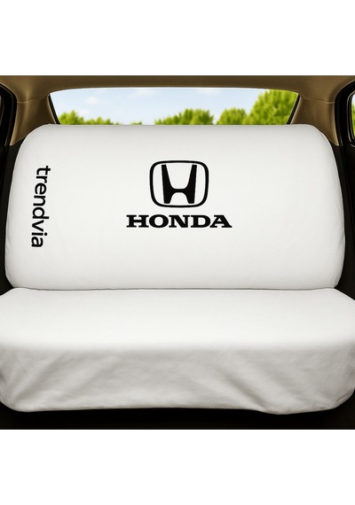 Honda Uyumlu Beyaz Renk Penye Kumaş Oto Koltuk Kılıfı Takımı Ön Ve Arka Servis Kılıfı Seti