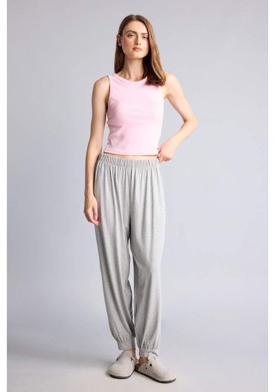 Defacto Pamuklu Slim Fit Fitilli Ribana Crop Atlet I0688ax26aupn441 Pembe-pn441