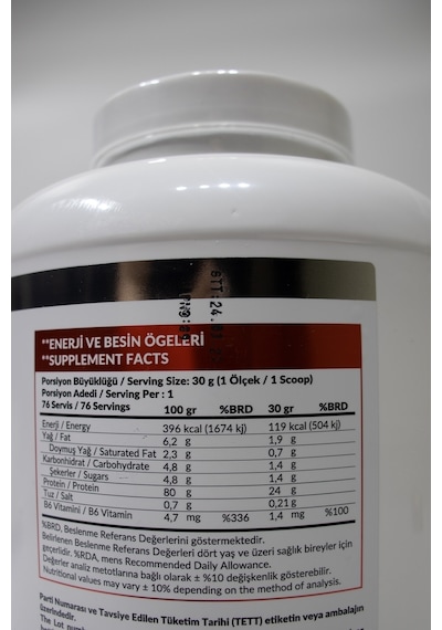Protein Tozu 2280 Gr Çikolata Aromalı Whey Protein 24 Gram Protein 76 Servis