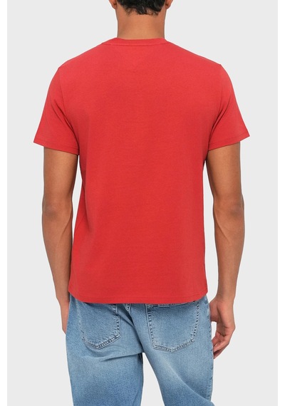 Tommy Jeans Erkek T Shirt Dm0dm22333 Xl0 Kırmızı Kirmizi