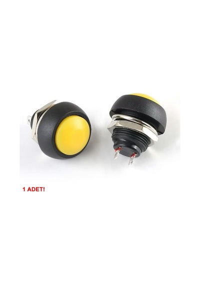 12mm Pbs-33b 2 Pin Push Buton Sarı On Off 1a 250v Mini Yuvarlak Su Geçirmez Anahtar Momentary Switc