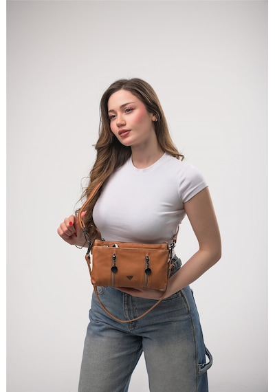 Ççs 18235 Kadın Omuz Askılı Çapraz Çanta Camel