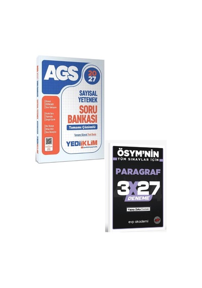 Yediiklim 2027 Meb-ags Sayısal Yetenek Soru Bankası Çözümlü+ Evp Akademi Paragraf