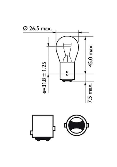 2 Adet Philips Uyumlu 12v P21-5w Stop-sinyal Ampulü 1016 12499 Cp