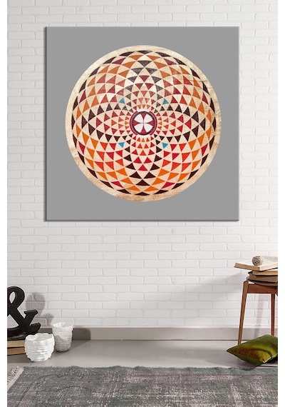 Yaşam Çiçeği Kutsal Geometri Sri Yantra Kanvas Tablo (8 Farklı Ölçü) 50 x 50