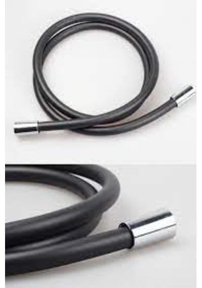 Feyzayapı Black Paslanmaz Kopmaz Patlamaz Kaliteli Pvc Duş Hortumu - Yüksek Kaliteli Lüx Duş Spirali - Tüm Duş Setleri/duş Başlıkları İle Uyumlu G1/2 - 150cm Siyah