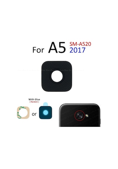 Tkgz Samsung Uyumlu Galaxy A520 Arka Kamera Camı Lens Yapışkanlı
