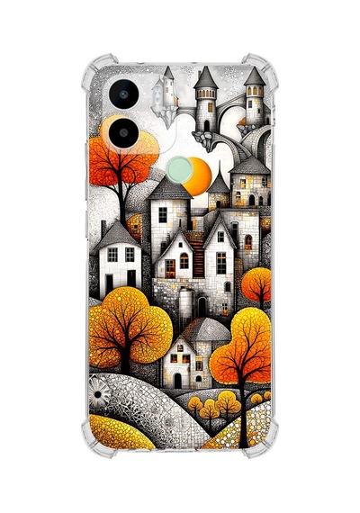 Printify Redmi A2 Plus İle Uyumlu Düşlerin Dansı Serisi Göçebe Şatolar Tasarımlı Uv Baskılı Köşe Korumalı Antişok Kılıf Şeffaf