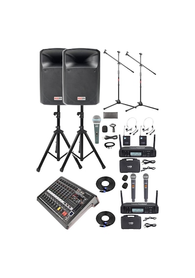 Midex Extreme Paket-3 Mixer Hoparlör Mikrofon Full Ses Sistemi Seti