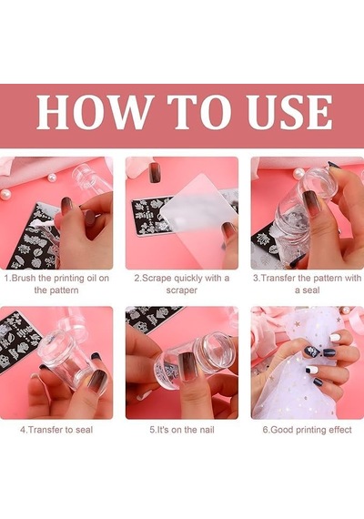 Şeffaf Silikon Nail Art Stamper Seti, Jelly Nail Stamp, Scraper Kit, Kolay Konumlandırma İçin Şeffaf Tasarım, Tırnak Baskı Aleti, Nail Art Manikür Aracı, Jel Ve Oje İle Uyumlu