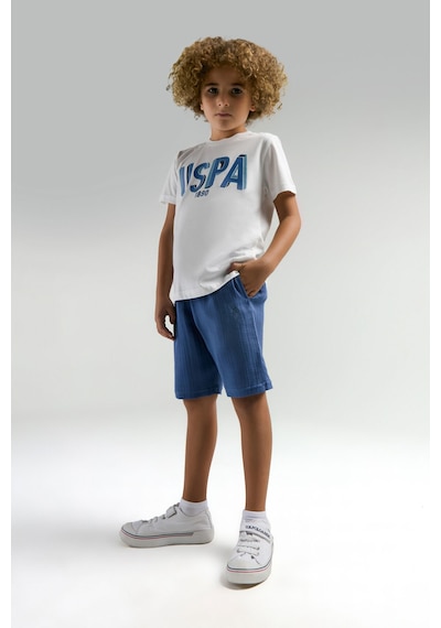 U.s. Polo Assn. Erkek Çocuk Beyaz Bermuda Takım Us2039 Beyaz