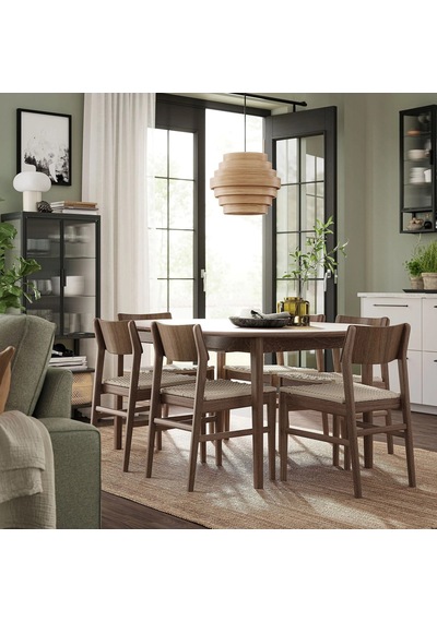 Ikea Kahverengi Modern Yemek Masası - Yuvarlak Yemek Masası