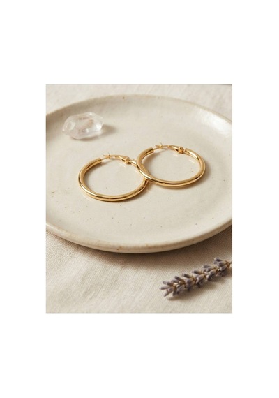 316l Çelik Gold Renk 28 Mm Halka Küpe Tj-bkp12006 Evimdeyokyok