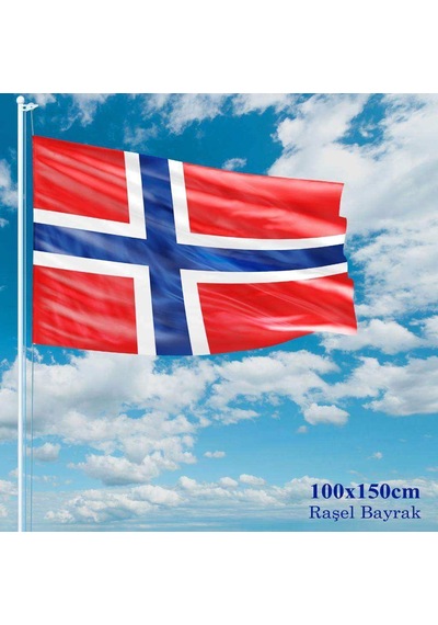 Norveç Bayrağı - 100x150 Cm 1 Metre X 1,5 Metre - Raşel Kumaş 1