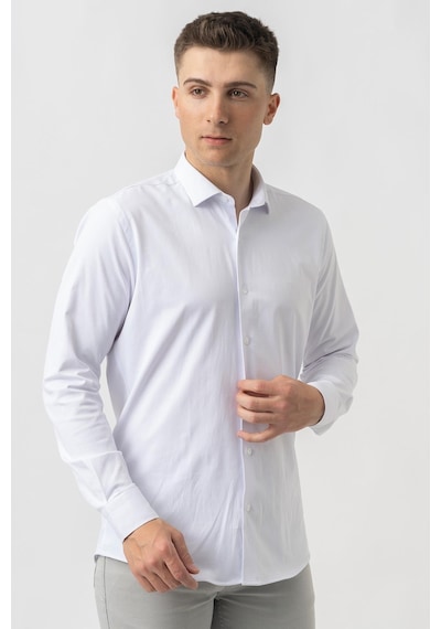 White Stone Aarberg G2424 Regular Fit Pamuklu Likralı Gömlek Beyaz-beyaz Beyaz