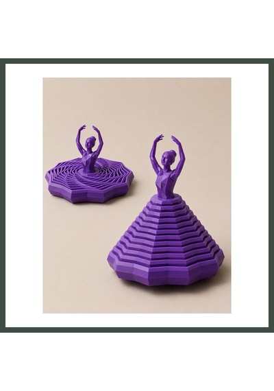 Bezos 3d Baskı Balerin Figürlü Fidget Oyuncak - Hareketli Optik İllüzyon Masa Dekoru-mor Nhr