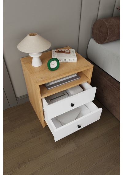 Modern 2 Çekmeceli Komodin Şifonyer %100 Mdf Çok Amaçlı Organizer Kmd04 Beyaz - Karına Modern 2 Çekmeceli Komodin Şifonyer %100 Mdf Çok Amaçlı Organizer Kmd04 Beyaz - Karına
