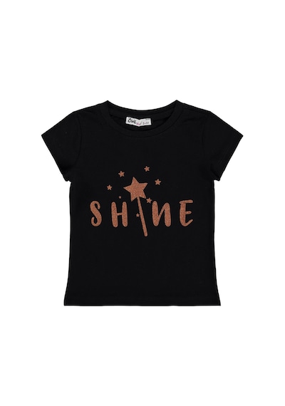 Civil Girls Shine Baskılı 2-5 Yaş Tişört - Siyah
