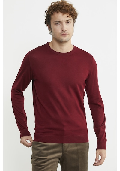 Sementa Erkek Sıfır Yaka Basic Triko Kazak - Bordo 001