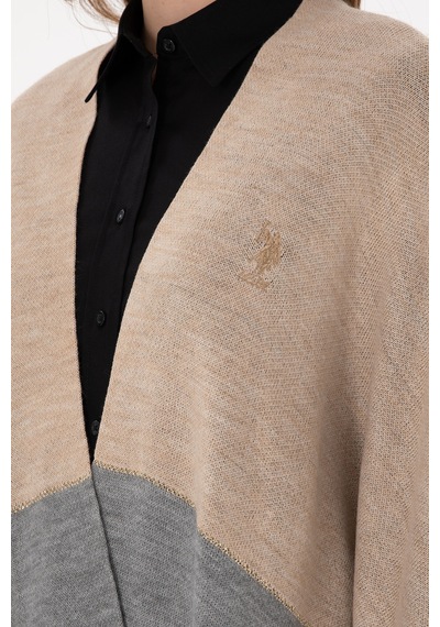 U.s. Polo Assn. Kadın Kum Melanj Panço 50293124-vr123 Kum Melanj