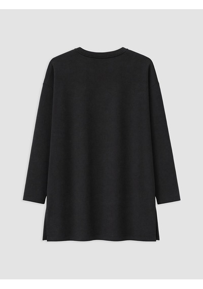 LC Waikiki Lc Waıkıkı Siyah Soft Touch Kadın Sweatshirt Tunik