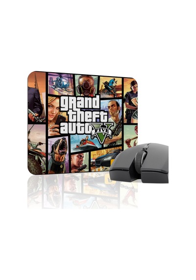 Gta 5 Kaymaz Dikişli Kauçuk Oyuncu Mousepad V2 - 22x18 Gaming Mouse Pad Fare Altlığı
