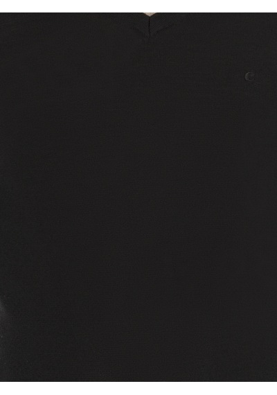 Cacharel Siyah Slim Fit V Yaka Basic Triko Kazak