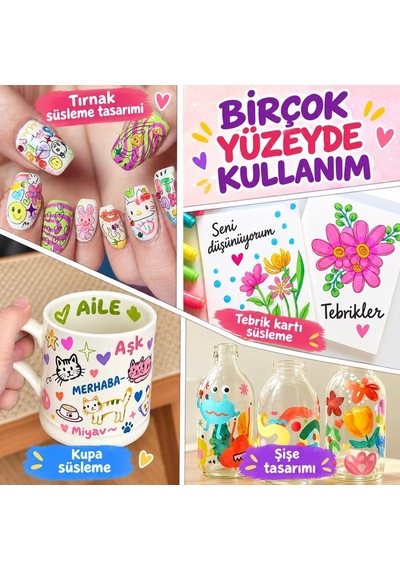 Rıvano 12 Renk Oje Sanatı Kalemi Seti, Su Bazlı Hızlı Kuruyan Tırnak Art Kalemi, Çocuklar Ve Yetişkinler İçin Kolay Tırnak Boyama Ve Nail Art Tasarım Seti Beyaz - Çok Renkli Rıvano 12 Renk Oje Sanatı Kalemi Seti, Su Bazlı Hızlı Kuruyan Tırnak Art Kalemi, Çocuklar Ve Yetişkinler İçin Kolay Tırnak Boyama Ve Nail Art Tasarım Seti Beyaz - Çok Renkli
