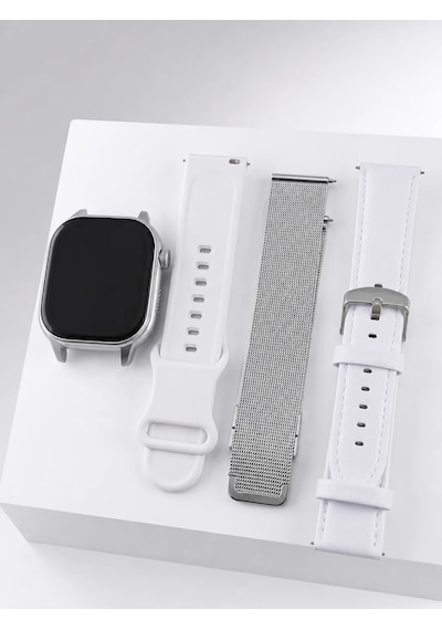 Bluetooth Görüşmeli Dokunmatik Akıllı Saat 3 Farklı Kordon Seçeneği