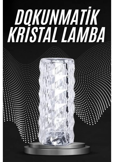 Ers Kristal Lamba Masa Lambası Şarjlı Masa Lambası Dokunmatik Sensör Usb Şarjlı Çok Renkli 51658142