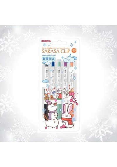 Zebra Sarasa Limited Edition 0.5mm Winter Animals 5'li Jel Kalem / Jj15-zwa-5c Çok Renkli