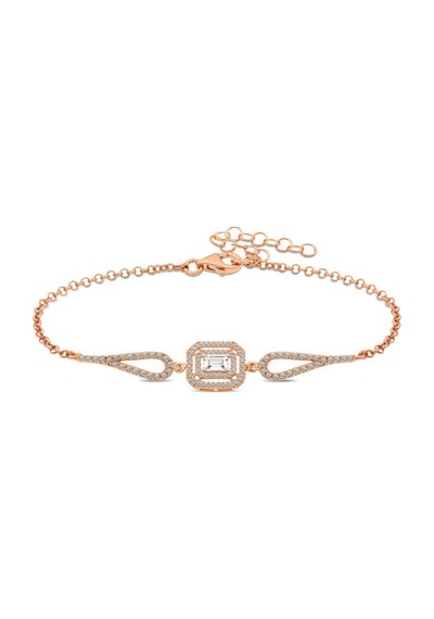 Casera's Gümüş Rose Dikdörtgen Baget Bileklik Csr2183292 Gümüş