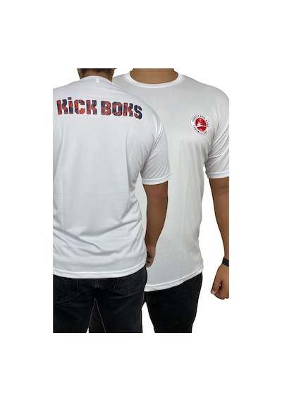 Kick Boks Tişörtü Kick Boks T-shirt Dijital Baskılı Beyaz
