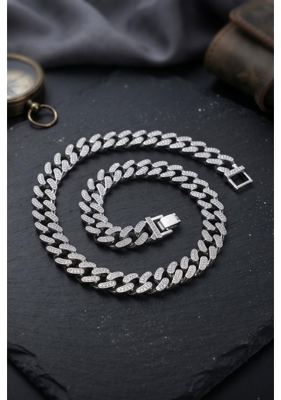 Paslanmaz Çelik Gurmet Model Kolye Zincir 10mm 902942 Gümüş