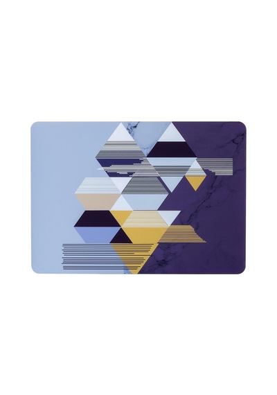 Macbook Air 13.6 İnç Geometrik Desenli Kılıf A2681 A3113 A3240 A3449 M2 M3 M4 M5 Uyumlu İnce Sert Kapak Hard Case Siyah Belirtilmemiş