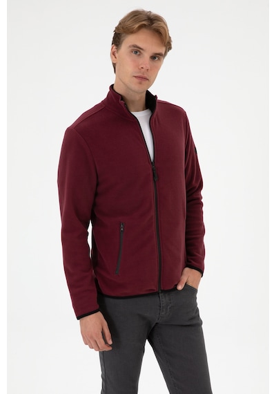 U.S. Polo Assn. Erkek Regular Fit Bordo Polar Örme Hırka 50313779-VR177