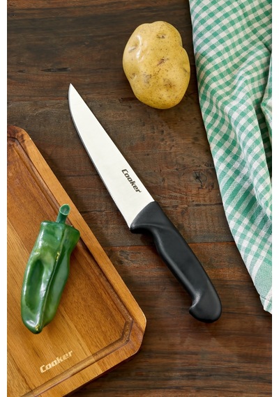 Cooker 31 Cm Paslanmaz Çelik Kasap Bıçağı Siyah Ckr4599