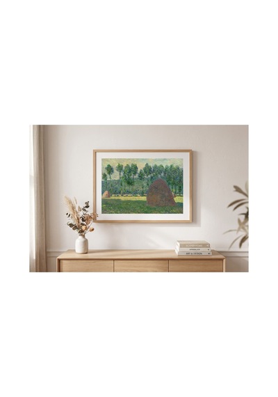 Monet Giverny Yakınlarında Saman Yığını Çerçevesiz Poster 30x42 Cm A3 Tablo Empresyonist