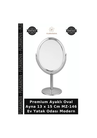 Premium Ayaklı Oval Ayna 13 X 15 Cm Mz-146 Ev Yatak Odası Modern Çok Renkli