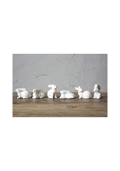 Creative Co-op Beyaz Seramik Tavşanlar, 6 Lı Set 78121761