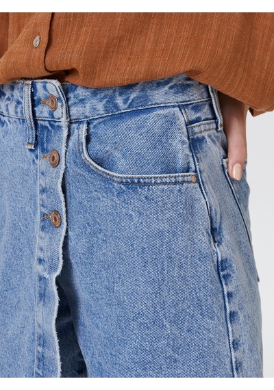 Slim Fit Kadın Etek Mavi