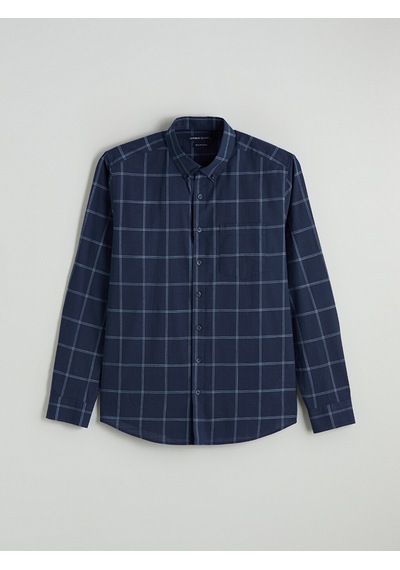 Lcwaıkıkı Classic İndigo Regular Fit Ekose Erkek Gömlek