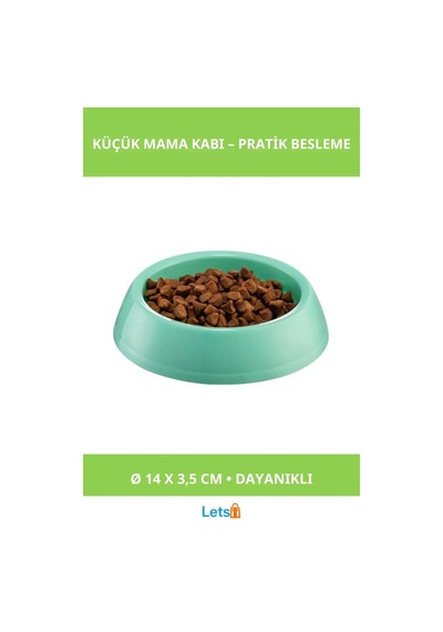 Dayanıklı Yıkanabilir Küçük Yuvarlak Mama Kabı 14cm Mor Mavi Yeşil Pembe