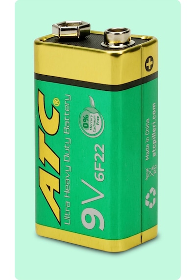 Atc 20li 9v Volt Kare Pil Heavy Duty Elektronik Pili Çinko Karbon Pil Zn-c 9 V