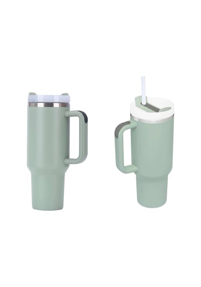 Perlotus 1200 Ml Pipetli Termos Matara Çift Katman Çelik, 6 Saat Soğuk Tutma Sızdırmaz Yeşil
