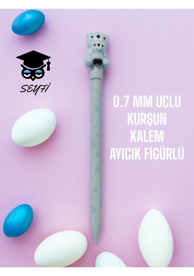 0.7 Mm Uçlu Kurşun Kalem Ayıcık Figürlü Mavi