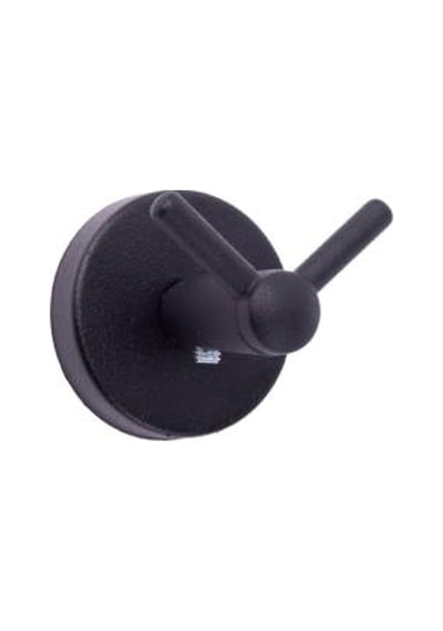 Vidalı Lavabo Banyo Wc Bez Havlu, Çatal Askı Ve Tuvalet Kağıtlık 3'lü Set Siyah Metal Siyah