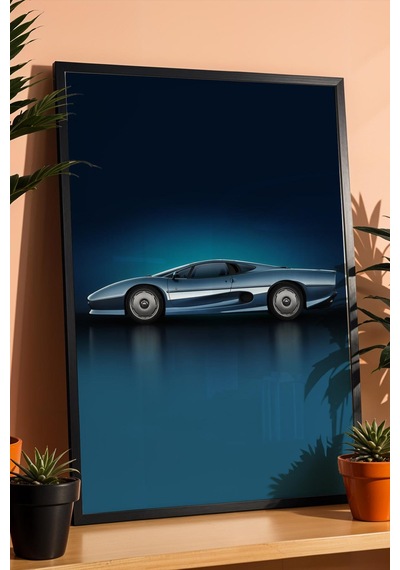 Saturn Jaguar Xj220 Araba Çerçeveli Tablo Erkek Odası Ve Garaj Dekoru Classic Car Collection