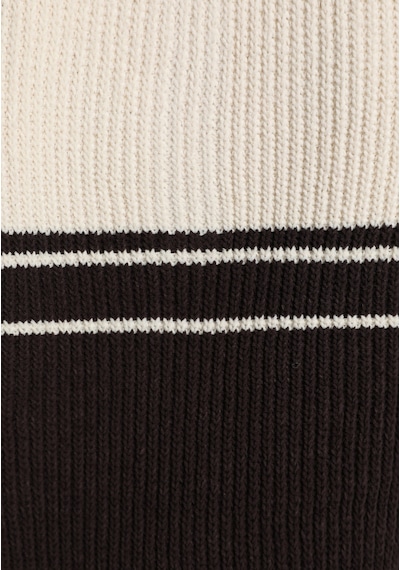 Colin's Colins Slim Fit Polo Yaka Çizgili Kadın Kahverengi Kısa Kol Kazak Cl1081963 Q1.v1 Brw
